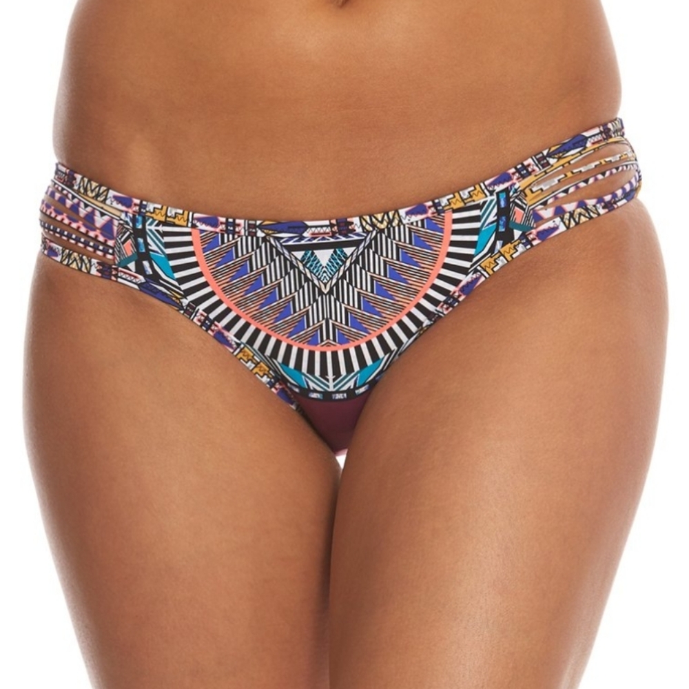 RED CARTER REVERSIBLE TRIBAL DAZE SWIM BOTTOM XS